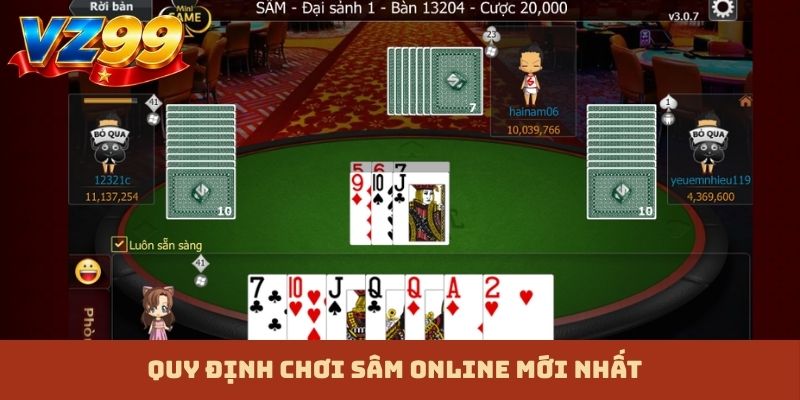 Quy định chơi sâm online mới nhất